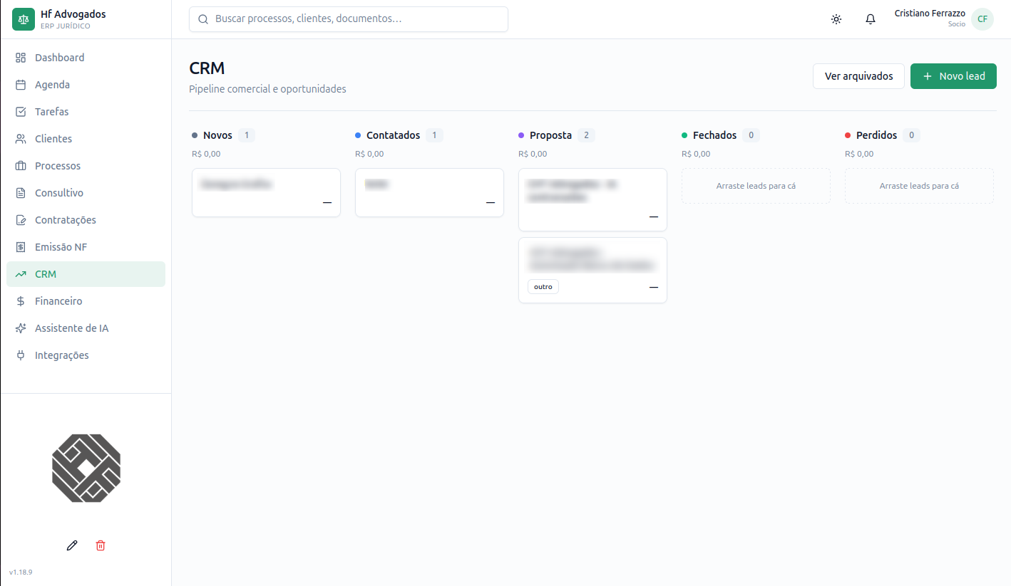 Kanban de leads